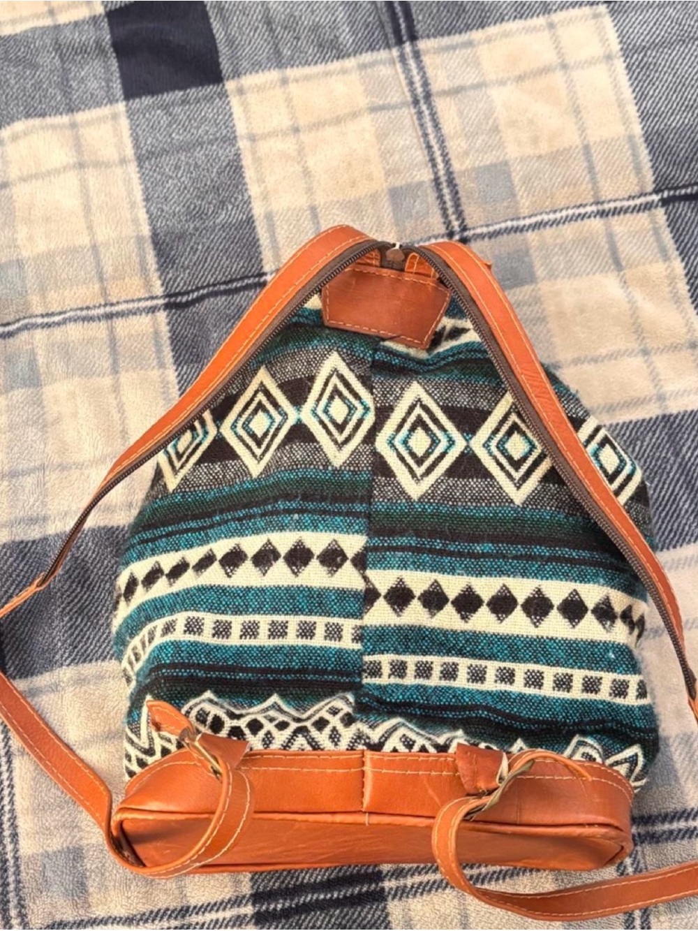 Boho Ethnic Backpack - Geometric Pattern - Picture 3 of 8